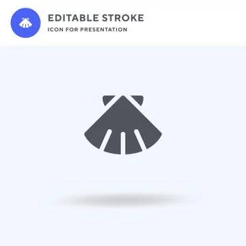 Seashell icon vector, filled flat sign, solid pictogram isolated on white, lo Illustrazione stock