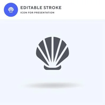 Seashell icon vector, filled flat sign, solid pictogram isolated on white, logo Stock Illustration