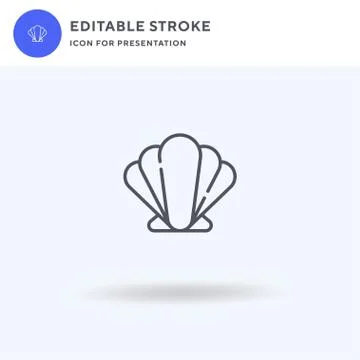 Seashell icon vector, filled flat sign, solid pictogram isolated on white, logo Stock Illustration