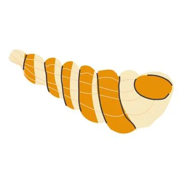 Seashell Icon Vector Illustration in Flat Style. A detailed depiction of a イラスト素材