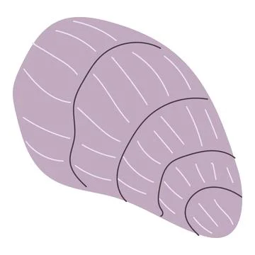 Seashell Icon Vector Illustration in Flat Style for Marine Themes Illustrazione stock