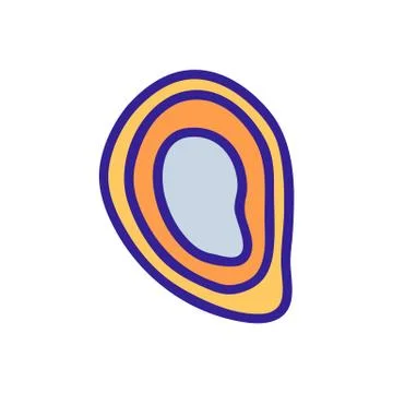 Seashell icon vector. Isolated contour symbol illustration Stock Illustration