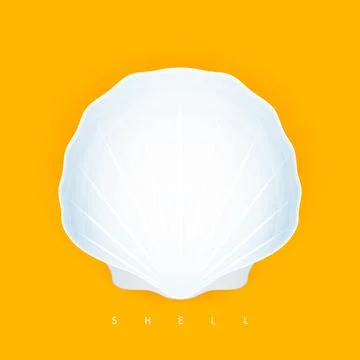 Seashell isolated on orange background 스톡 일러스트