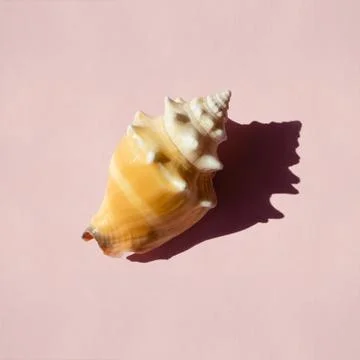 Seashell isolated on pink background Foto stock