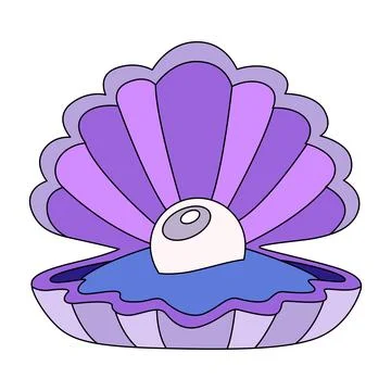 Seashell isolated on a white background Stock Illustration