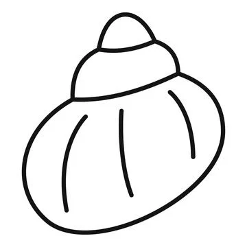 Seashell line art drawing representing summer vacation and ocean life Stock Illustration