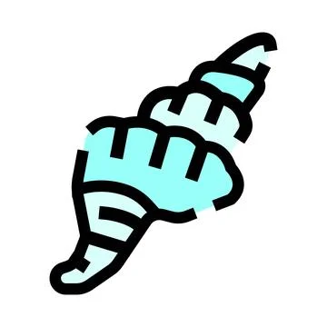Seashell line art icon on white background Stock Illustration