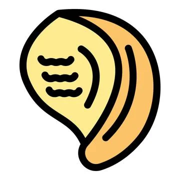 Seashell with lines representing sounds of the ocean Stock Illustration