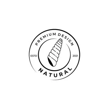 Seashell logo vector illustration template design, line art premium shell log Stock Illustration