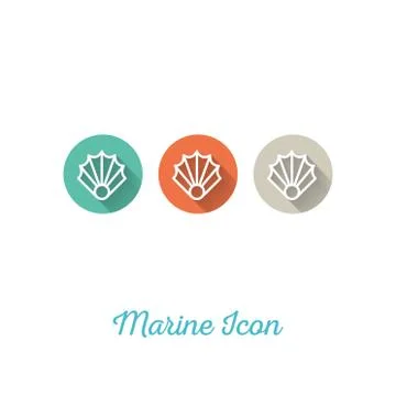 Seashell Marine Flat Icon Illustrazione stock