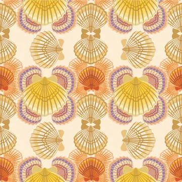 Seashell marine pattern Stock Illustration