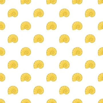 Seashell pattern, cartoon style Stock Illustration