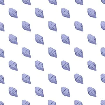 Seashell pattern creating marine summer background texture Illustrazione stock