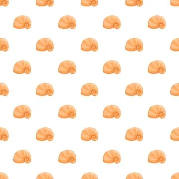 Seashell pattern creating a seamless summer background Stock Illustration