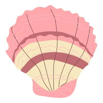 Seashell Scallop Icon Set in Retro Style for Coastal Themes Stock Illustration