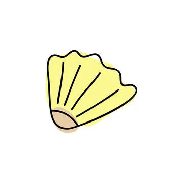 Seashell, sea shell, vector nature scallop ocean aquatic underwater. Hand drawn Illustrazione stock