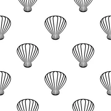 Seashell seamless pattern 2 Illustrazione stock