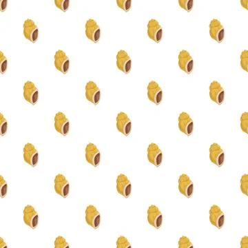 Seashell seamless pattern background showing marine life Stock Illustration