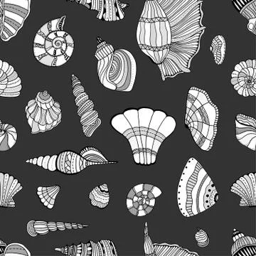 Seashell seamless pattern Stock Illustration