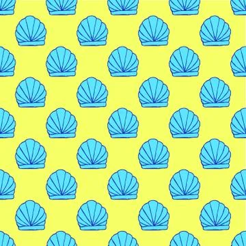 Seashell seamless pattern Illustrazione stock