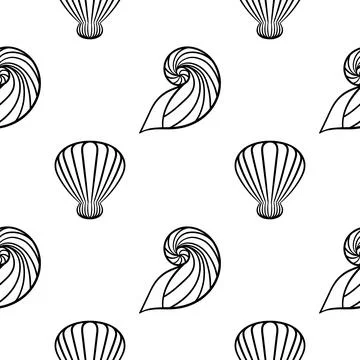 Seashell seamless pattern Stock Illustration