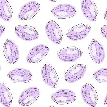 Seashell seamless pattern in line art style. Undersea summer design for textile Illustrazione stock