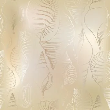 Seashell seamless pattern. Summer holiday marine background. Underwater orn.. Stock Illustration