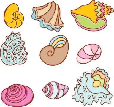 Seashell set: pacific Illustrazione stock
