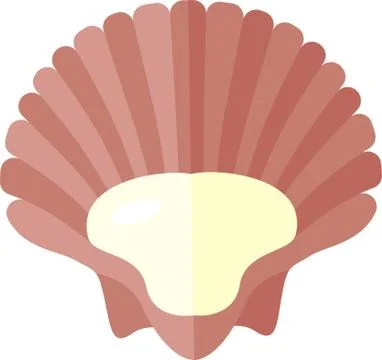 Seashell shell / shellfish or seafood. Colored. Vector icon. Illustrazione stock