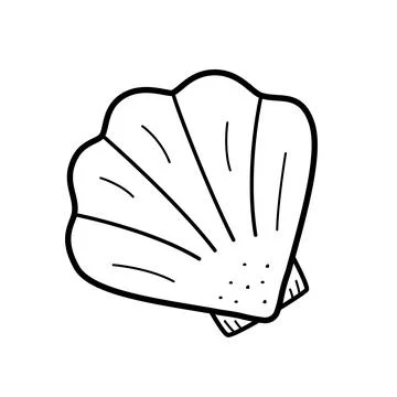 Seashell, single isolate on a white background. Vector illustration of a sh.. Stock Illustration