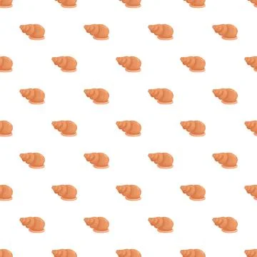 Seashell spiral pattern repeating on white background Illustrazione stock