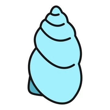 Seashell spiral shape icon for marine life 库存插图