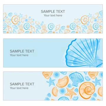 Seashell summer banner Stock-Illustration