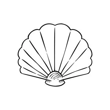 Seashell thin line icon, animal and underwater, shell sign vector graphics, a Illustrazione stock