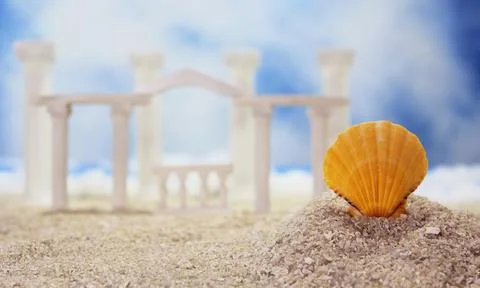 Seashell on Tropical Beach Stock Photos