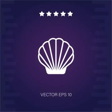 Seashell vector icon Stock Illustration