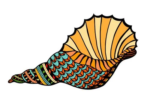 Seashell. Vector illustration. Stock Illustration