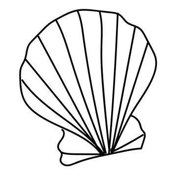 Seashell vector illustration isolated on white background Stock Illustration