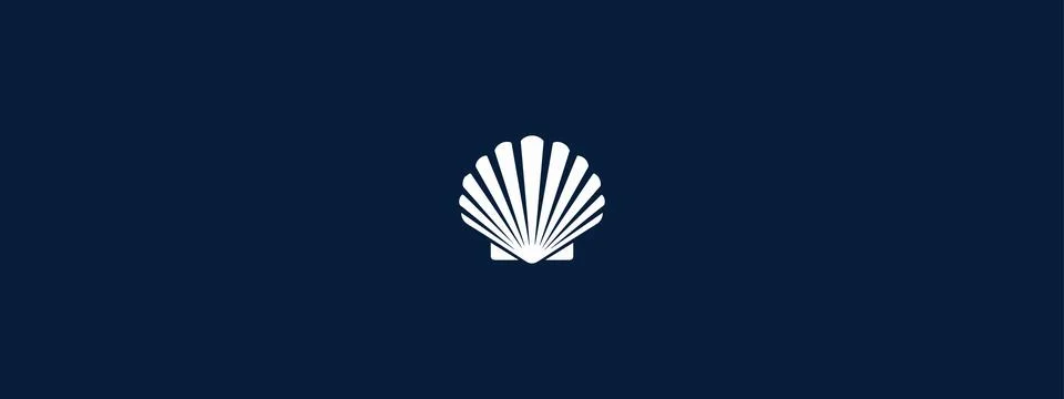 Seashell Vector Logo Icon – Coastal Symbol for Branding Illustrazione stock