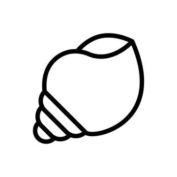 Seashell vector, tropical related line style icon Stock Illustration
