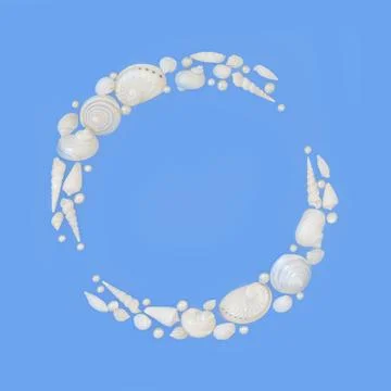Seashell Wreath Decoration of White Shells and Pearls Stock Photos