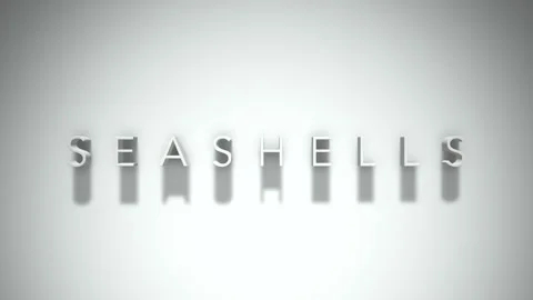 Seashells 3D title animation with shadows on a white background Stock Footage 296050313