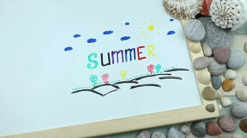 Seashells and the loaded summer Stock Footage 87203172