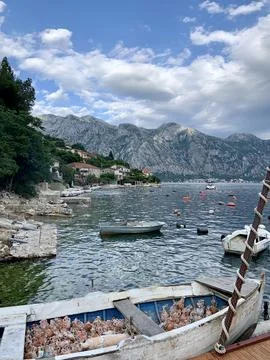 Seashells in the boat Stock Photos