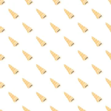 Seashells forming a seamless pattern on a white background 库存插图