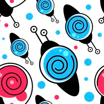 Seashells Hand Drawn Vector Graphic Isolated On White Background, Seamless Pa Illustrazione stock
