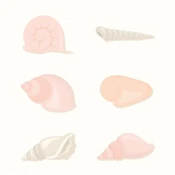 Seashells icons set 스톡 일러스트