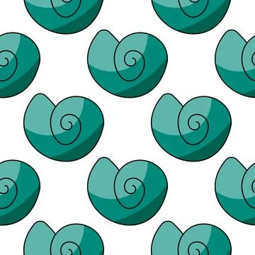 Seashells molluscs Summer Pattern Animals sea seafood Stock Illustration