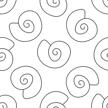 Seashells molluscs Summer Pattern Animals sea seafood Stockillustratie