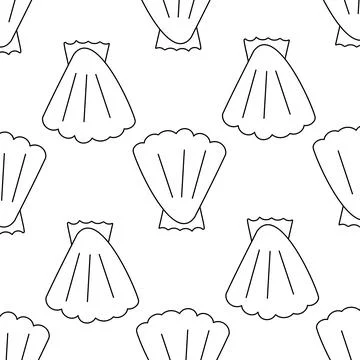 Seashells molluscs Summer Pattern Animals sea seafood Stock Illustration